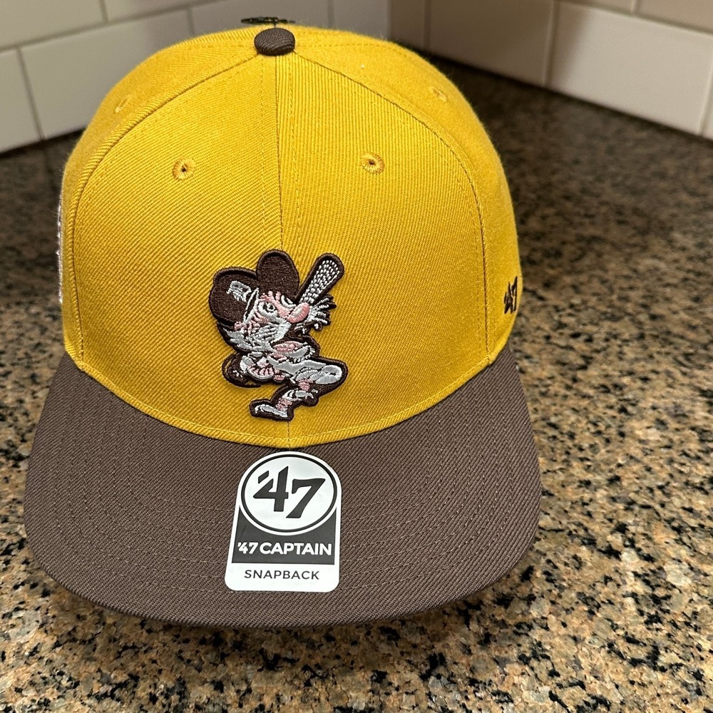 Detroit Tigers Coked out Tiger '47 Captain Snapback Hat Wheat Brown Pink MLB New
